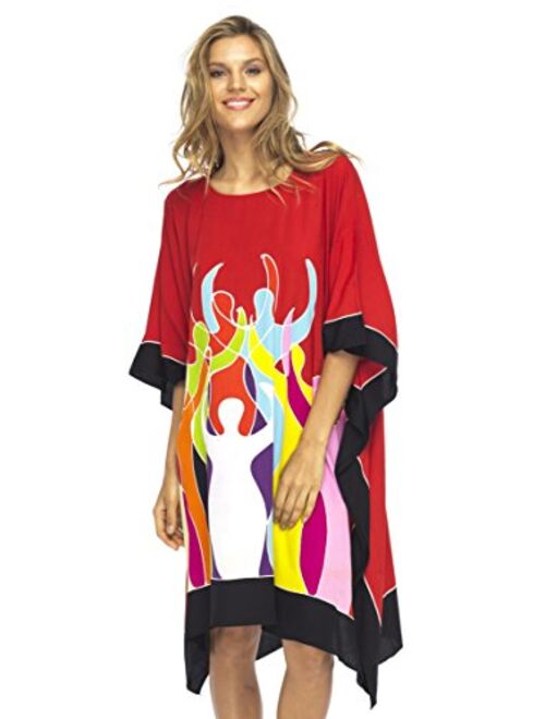 Back From Bali Womens Caftan Dress Loose Beach Poncho Knee Length Empowerment