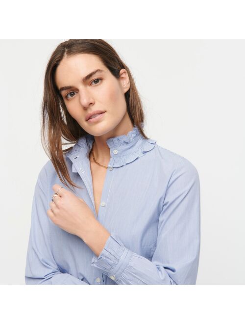 J.Crew Classic-fit ruffleneck shirt in stripe