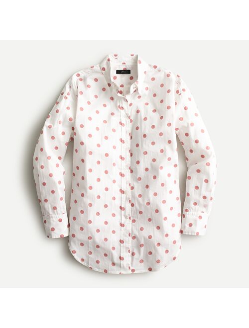 J.Crew Relaxed-fit lightweight cotton poplin shirt in white rose dot