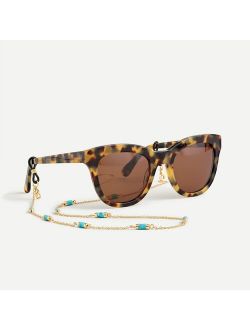 Gold sunglasses chain with turquoise beads