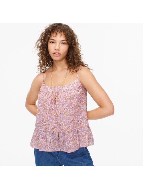 J.Crew Crinkle cotton tank in beach paisley