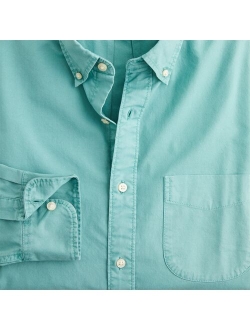 Broken-in garment-dyed organic cotton oxford shirt