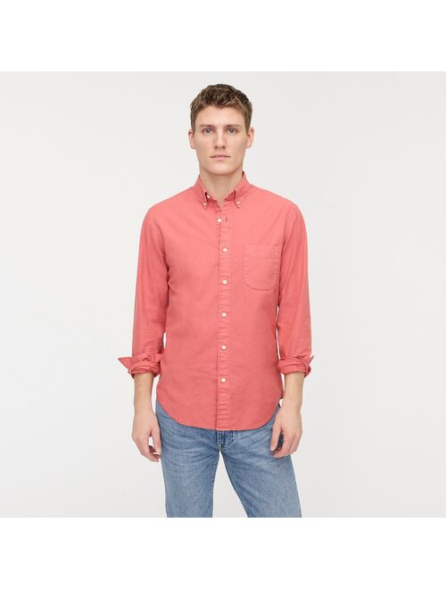 J.Crew Broken-in garment-dyed organic cotton oxford shirt