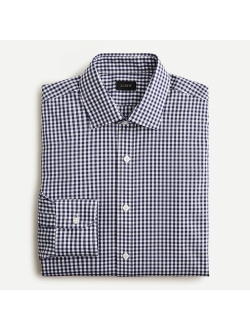 Slim-fit Bowery wrinkle-free stretch cotton shirt in gingham