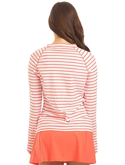 Cabana Life Essentials Stripe Zipper Rashguard