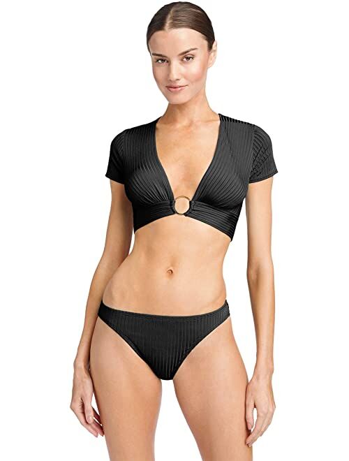 Robin Polyamide And Spandex Low Rise Bikini Bottom