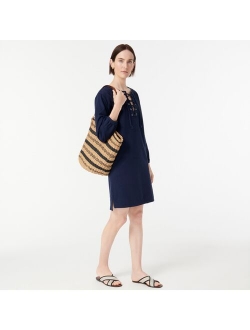 Woven straw market tote