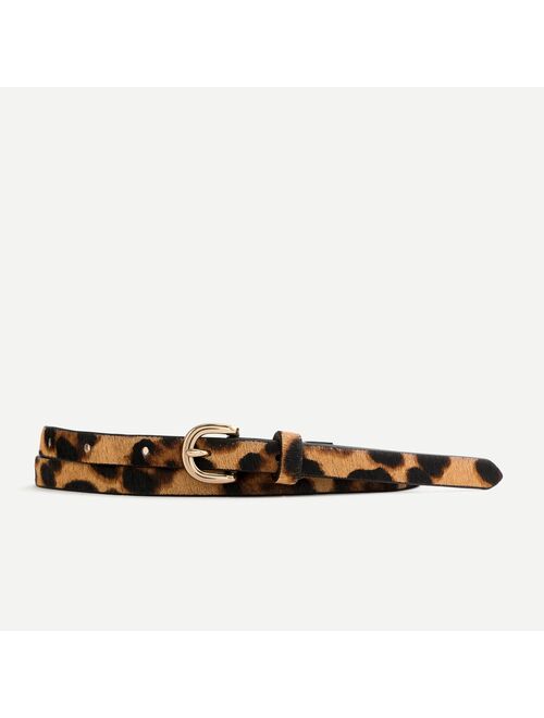 J.Crew Skinny calf hair belt in leopard