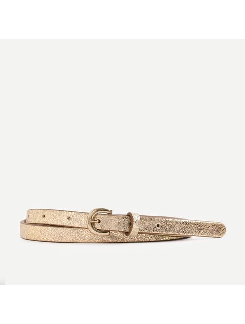 J.Crew Skinny metallic Italian leather belt