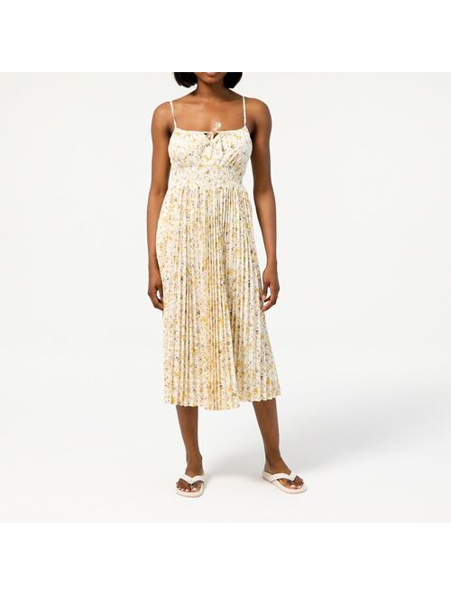 J.Crew Smocked-waist pleated dress in soft posies