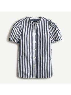 Classic-fit short puff-sleeve shirt in stripe