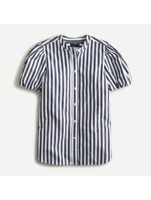 J.Crew Classic-fit short puff-sleeve shirt in stripe