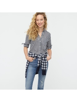 Classic-fit shirt in crinkle gingham