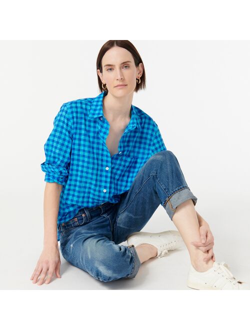 J.Crew Classic-fit shirt in crinkle gingham