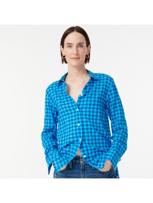 J.Crew Classic-fit shirt in crinkle gingham