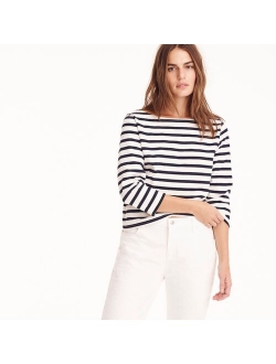 Structured boatneck T-shirt in stripe