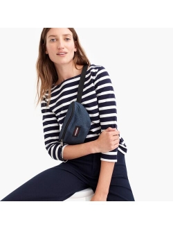 Structured boatneck T-shirt in stripe