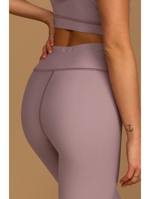 Lulus MVP Moves Mauve High Waisted High Impact Leggings