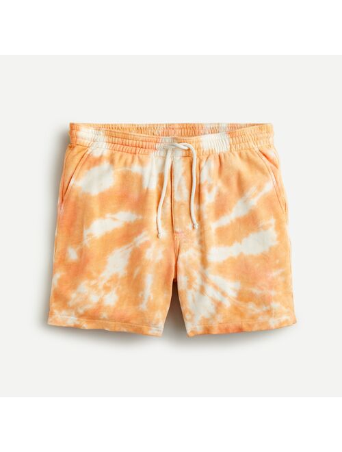 J.Crew 6.5" lightweight sunfaded french terry dock short in tie-dye