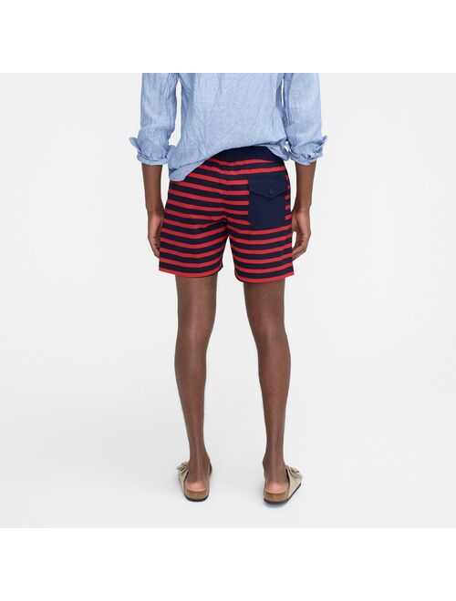 J.Crew 6" stretch swim trunk in rugby stripe