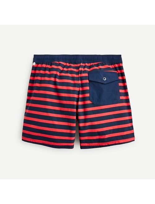 J.Crew 6" stretch swim trunk in rugby stripe