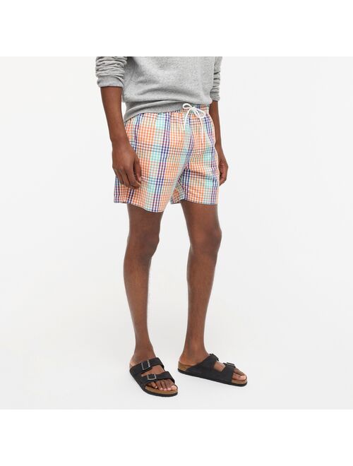 J.Crew 6" swim trunk in yarn-dyed plaid