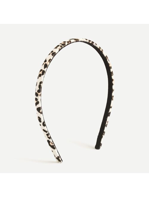 J.Crew Skinny headband in printed calf hair