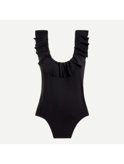 Ruffle scoopback one-piece swimsuit