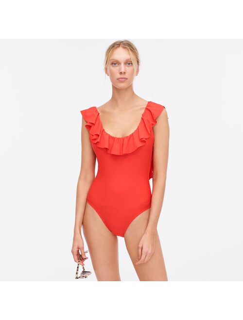 J.Crew Ruffle scoopback one-piece swimsuit