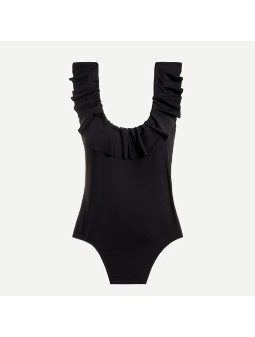 J.Crew Ruffle scoopback one-piece swimsuit