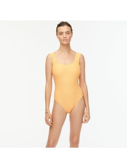 Rib square-neck one-piece