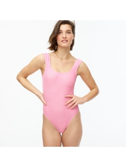 Rib square-neck one-piece