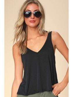 Necessary Love Black V-Neck Tank Top