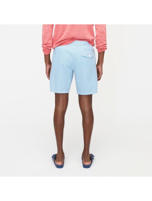 J.Crew 8" swim trunk in gingham seersucker