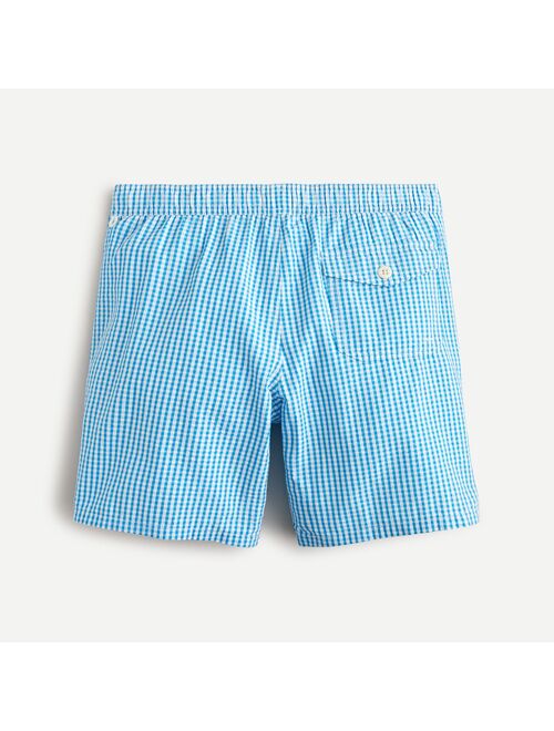 J.Crew 8" swim trunk in gingham seersucker