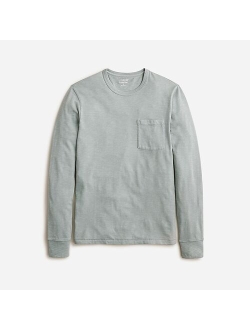 Garment-dyed slub cotton long-sleeve T-shirt