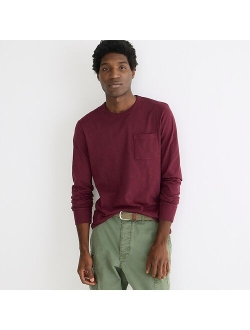 Garment-dyed slub cotton long-sleeve T-shirt