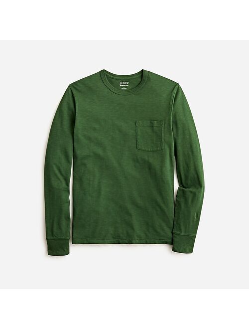 J.Crew Garment-dyed slub cotton long-sleeve T-shirt