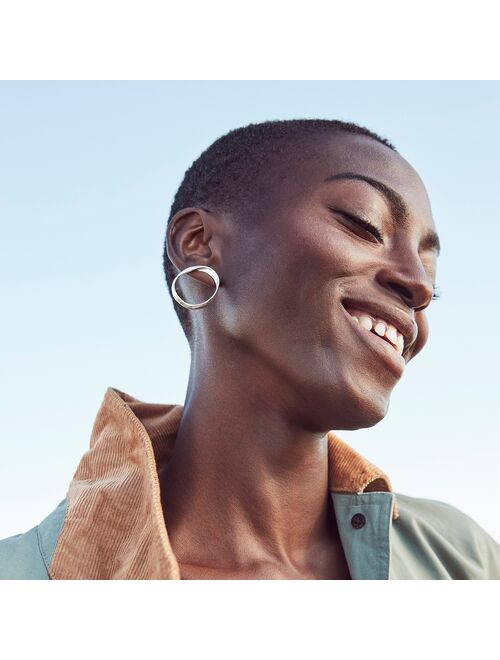 J.Crew Earthy hammered cirlcle earrings