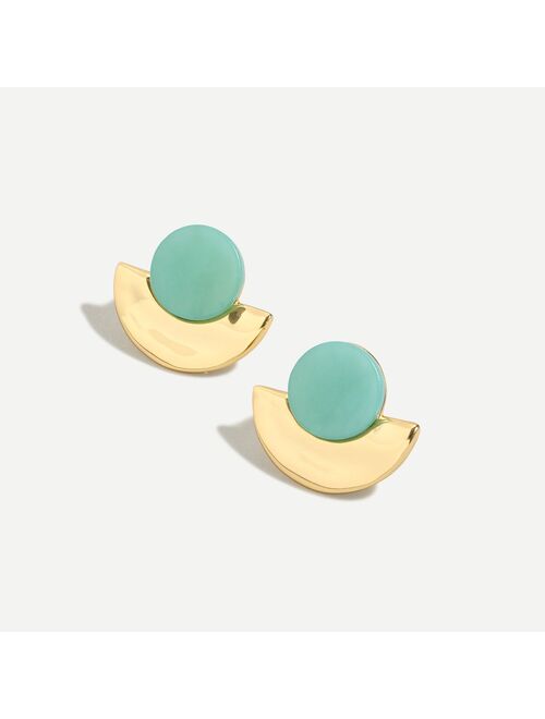 J.Crew Sunrise stone disc earrings