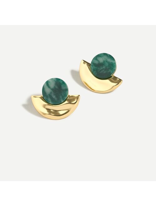 J.Crew Sunrise stone disc earrings