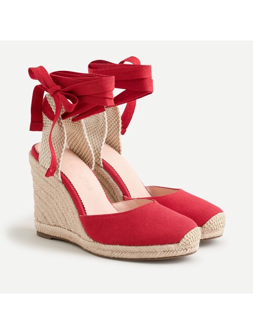 J.Crew Round-toe canvas espadrille wedges