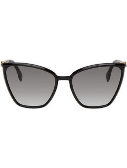 Black Baguette Cat-Eye Sunglasses