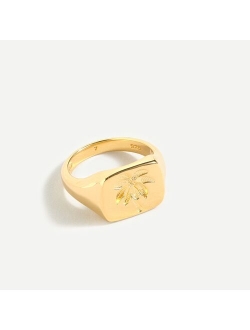 Demi-fine 14k gold-plated summer signet ring