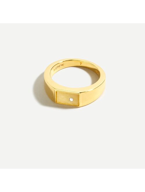 J.Crew Demi-fine 14k gold-plated stone signet ring