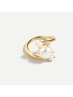 Demi-fine 14k gold-plated riple pearl ring