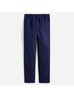 Pull-on linen-blend pant