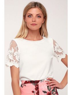 Lisa Marie White Embroidered Top