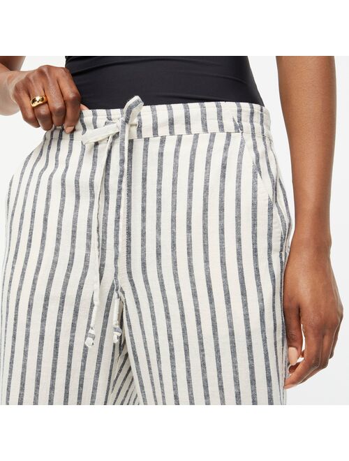 J.Crew Tall tie-waist seaside pant in navy stripe