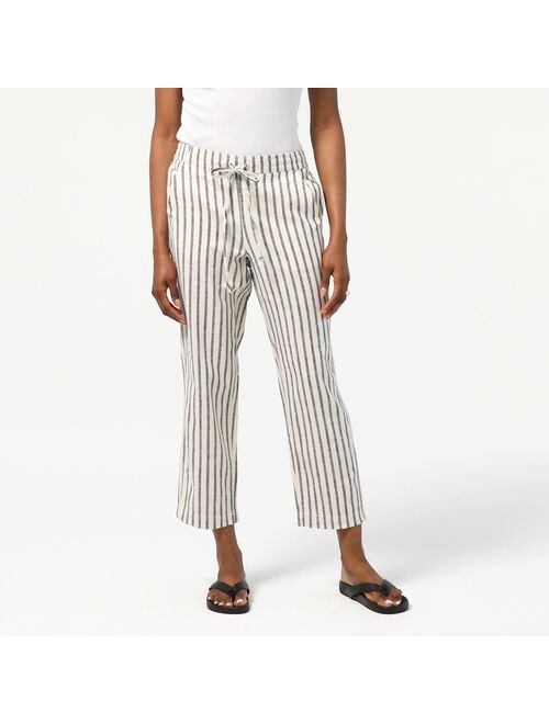 J.Crew Tall tie-waist seaside pant in navy stripe